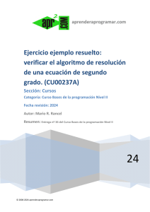 CU00237A Ejercicio ejemplo resuelto verificar algoritmo ecuacion