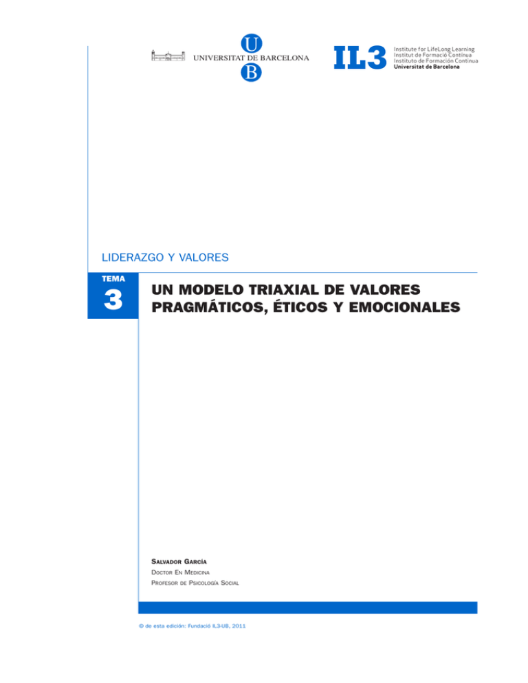 Un Modelo Triaxial De Valores Pragmáticos éticos Y Emocionales 1129