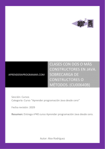 CU00640B clases con dos constructores o mas Java ejemplo