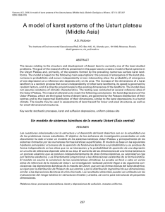Un modelo de sistemas kársticos de la meseta Usturt (Ásia