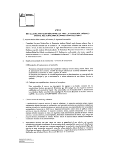 Detalle del Proyecto Técnico - Consejo Nacional de Televisión