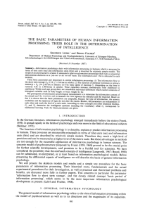 the basic parameters of human information processing