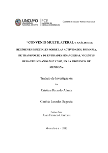 CONVENIO MULTILATERAL - Universidad Nacional de Cuyo