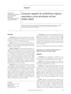 Consumo español de antibióticos tópicos asociados a otros