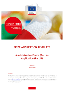 Prize application template