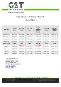 Tabla de Soportes y Resistencias del Mercado