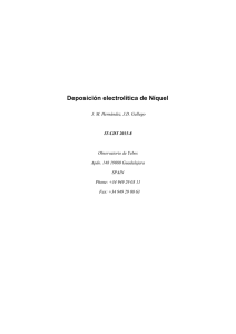 Deposición electrolítica de Níquel