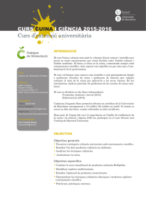 Cuina i ciència - Universitat de Barcelona