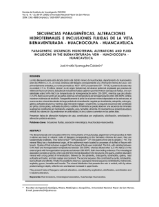 secuencias paragenéticas, alteraciones hidrotermales e inclusiones