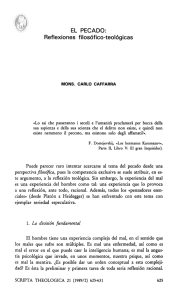 EL PECADO: Reflexiones filosófico-teológicas