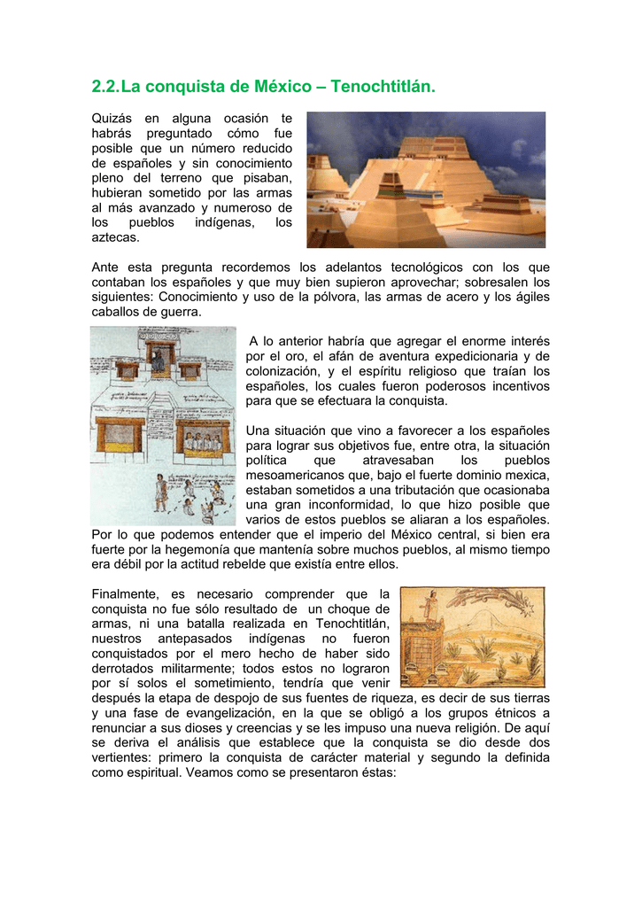 La Conquista Material Y Espiritual De Mexico Tenochtitlan ...