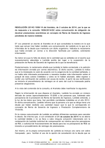 1 RESOLUCIÓN 2014C-1906-14 del Ararteko, de 2 octubre de 2014