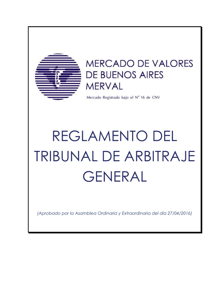 Reglamento Del Tribunal De Arbitraje General