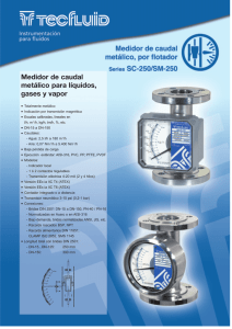 Medidor de caudal metálico para líquidos, gases y vapor