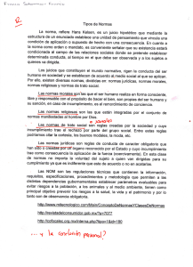 Tipos de Normas La norma, refiere Hans Kelsen, es un juicio