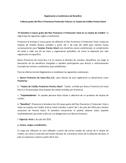 Carta de bienvenida clientes banco promerica