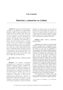 Simetrías y asimetrías en Leibniz - Portal de revistas académicas de