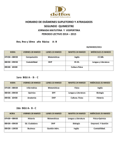 horario de exámenes supletorio y atrasados segundo quimestre