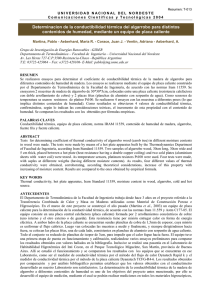 Determinacion de la conductibilidad térmica del algarrobo para