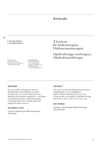 Artículo Técnicas de hidroterapia. Hidrocinesiterapia Hydrotherapy