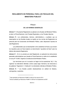 reglamento de personal para los fiscales del ministerio publico