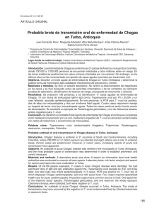 Probable brote de transmisión oral de enfermedad de Chagas en