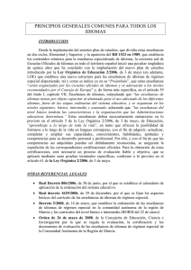 Principios comunes - Escuela Oficial de Idiomas de Cartagena