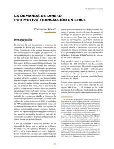 la demanda de dinero por motivo transacción en chile