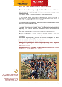 1775 - 1783: guerra de independencia de estados