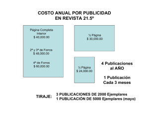 costo anual por publicidad en revista 21.5º