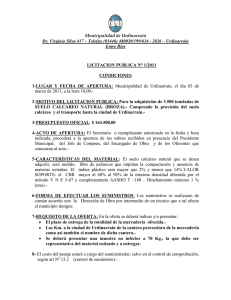 Municipalidad de Urdinarrain Dr. Virginio Silva 417 – Telefax (03446)