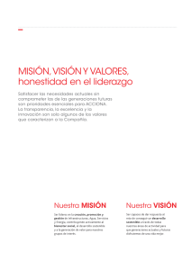 Misión, Visión y Valores - Memoria Anual 2014