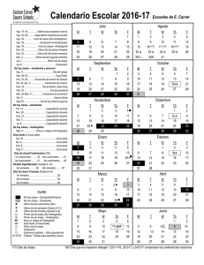 Calendario Escolar 2016-17 Escuelas de E. Carver