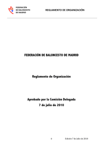 Reglamento de Organización - Federación de Baloncesto de Madrid