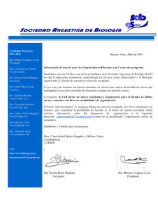 Comisión Directiva Buenos Aires, Abril de 2015 Información de