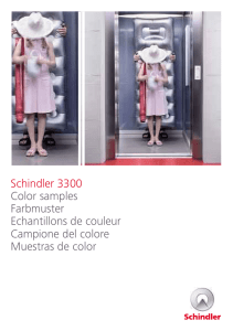 Schindler 3300 Color samples Farbmuster Echantillons de couleur