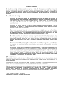 Contratos de Trabajo En Ecuador el contrato de trabajo puede ser