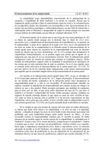 El desconocimiento de la antijuricidad.œ L.11 N.111 La culpabilidad