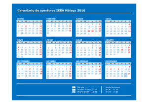 Calendario de aperturas IKEA Málaga 2016