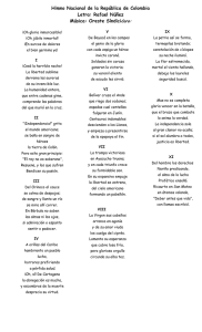 Himno Nacional de la República de Colombia Letra: Rafael Núñez