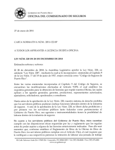 carta normativa n úm.: 2011-122-sp a todos los aspirantes a licencia