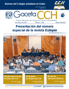 Gaceta CCH 1429 - Colegio de Ciencias y Humanidades