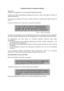 Problemas fáciles y problemas difíciles Alicia Avila Profesora