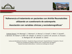“Adherencia al tratamiento en pacientes con Artritis Reumatoidea