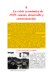 9. La crisis económica de 1929: causas, desarrollo y consecuencias.