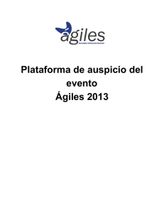 Plataforma de auspicio del evento Ágiles 2013