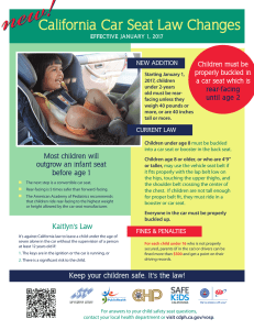 California Car Seat Law Changes