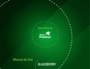 Manual de Uso BLACKBERRY - Banco Promerica Guatemala