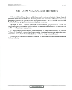 Xlllo LISTAS NOMINALES DE ELECTORES