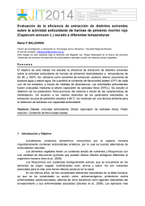 Evaluación de la eficiencia de extracción de distintos solventes